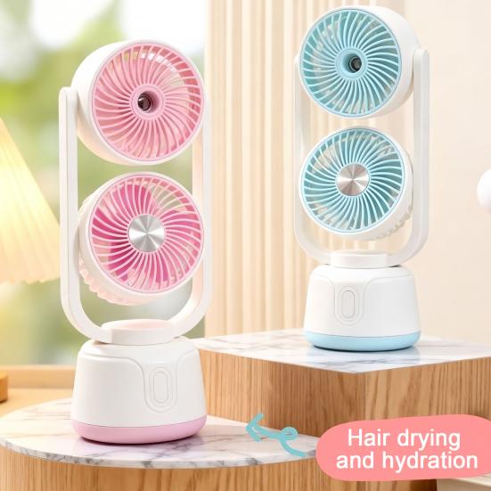Misting Cooling Fan, Portable USB Handheld Fan with Water Spray, Desktop Mini Fan for Office Home, Personal Humidifier