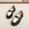 Fashion Shoes Women Loafers Genuine Leather Spring Big Size British Style School Girl Shoes Color Matching Fashion Oxford Shoes Women