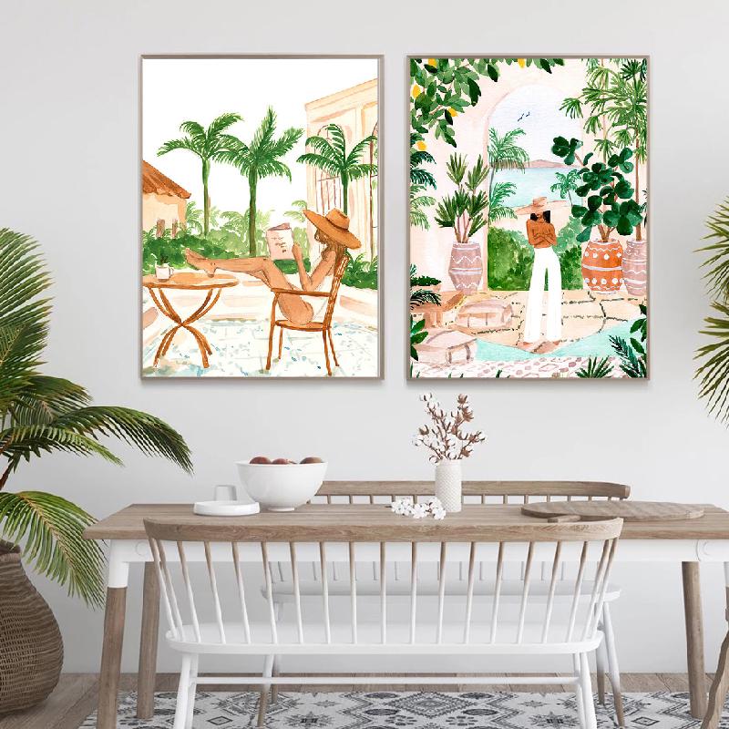 Jungle Swing Meadow Tropical Beach Pool Moroccan Wall Art Canvas Painting Posters And Prints Wall Pictures For Living Room Decor