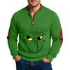Christmas Men's Outdoor Zipper Long Sleeved Casual Top Sweatshirt