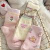 Female Autumn and Winter Thickened Warm Lovely Cartoon Pink Is The Moon Son Sleep In The Tube Pile Pile Cotton Socks