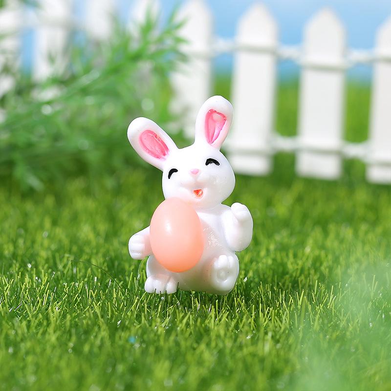Easter Rabbit with Egg Nest: Creative Resin Micro Landscape Ornaments