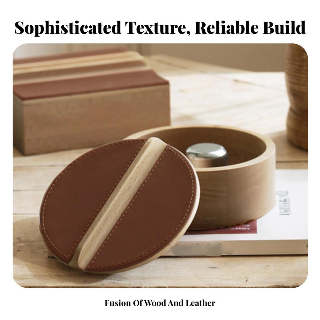 Solid Wood Storage Box Snug Lid Round Lifting Strip Cylindrical Wooden Jar