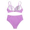 Costume da bagno bikini push up da donna costumi da bagno solidi sexy costume da bagno floreale femminile costumi da bagno increspati XL bikini a vita alta donna