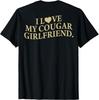 I Love My Cougar Girlfriend Back Print Boyfriend Saying GF T-Shirt
