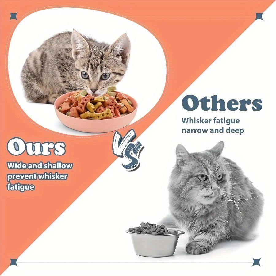 1PC Cat Shallow Rice Bowl - Plastic Non-slip Easy-clean Colorful Snack Bowl Feeding Tray, for Cats and Small Dogs, Daily Feeding