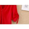 Medium To Long Short Sleeved Chiffon Shirt for Women Plus Size Loose Chiffon Shirt Top for Women