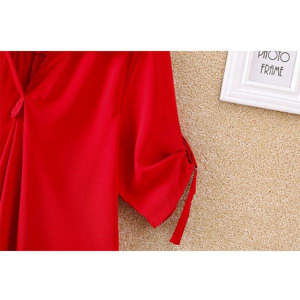 Medium To Long Short Sleeved Chiffon Shirt for Women Plus Size Loose Chiffon Shirt Top for Women
