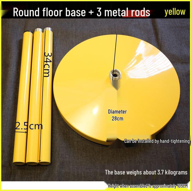 Large Round Base Floor Lamp with Metal Pole and Moxibustion Stand