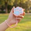Silicone Dog Treat Bag with Hanging Rope Cat Paw Shape Portable Pet Snack Pouch Waterproof Multi-functional