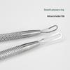 Stainless Steel Blackhead Remover Dual-Ended Acne Tool with Textured Head for Extracting Pimples and Comedones.
