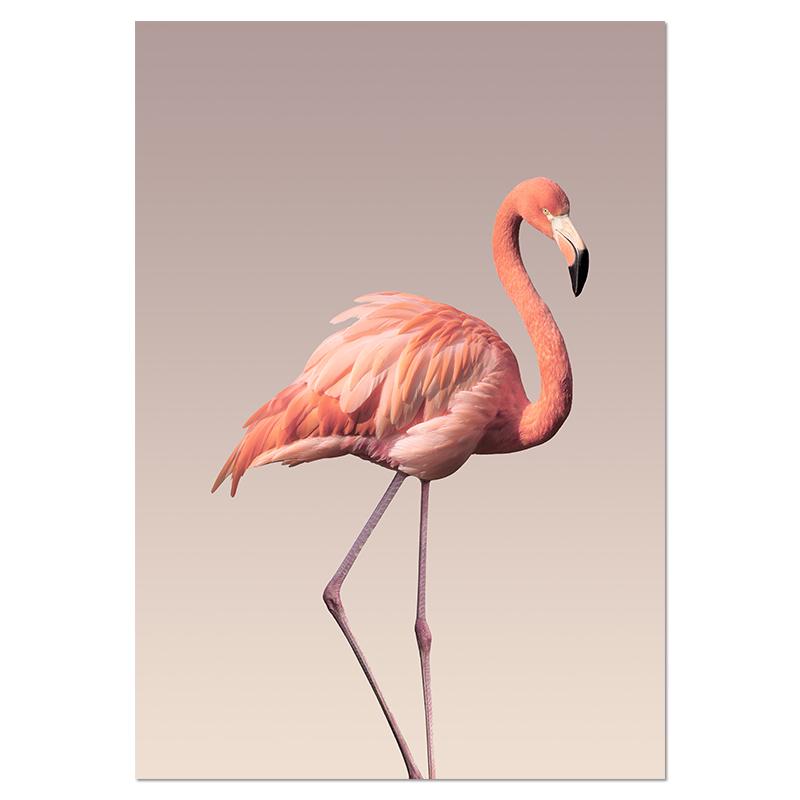 Nordic Canvas Painting Romantic Flamingo Rose Sea Wave Print Animal Painting Modern Wall Art Poster Home Decoration No Frame