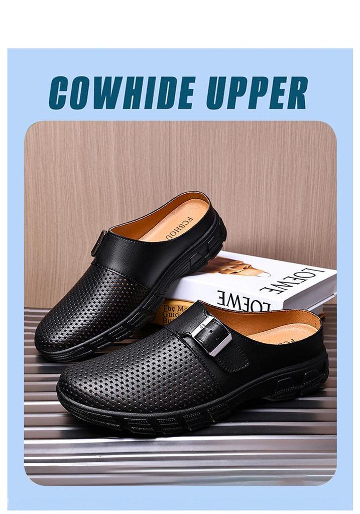 Men's Large Genuine Leather Slip-On Closed-Toe Loafers