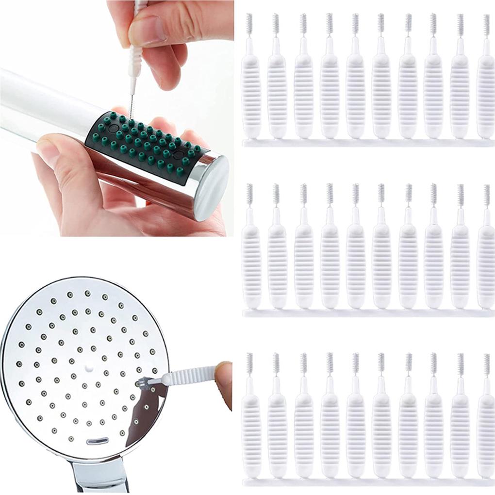 30Pcs Portable Washable Cleaning Brush Anti-Clogging Lightweight Shower Head Clean Brushes Pore Clean Tool with Non-Slip Handle