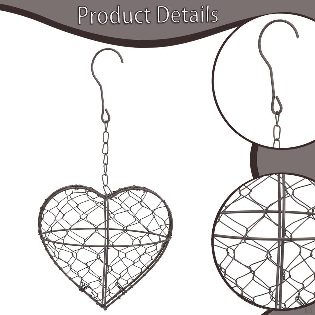 Bird Nesting Heart Nest Material Holder Decorative Refillable Winter for Garden, Birdhouse,