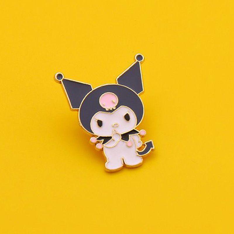 Adorable Sanrio Metal Cartoon Rabbit Melody Kulomi Brooch For Student Bags Stand Kulomi