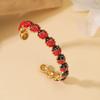HECHENG, Sweet and Cute Enamel Dripping Oil Craft Red Beetle Adjustable Bracelet Suitable for Men's and Women's Zircon
