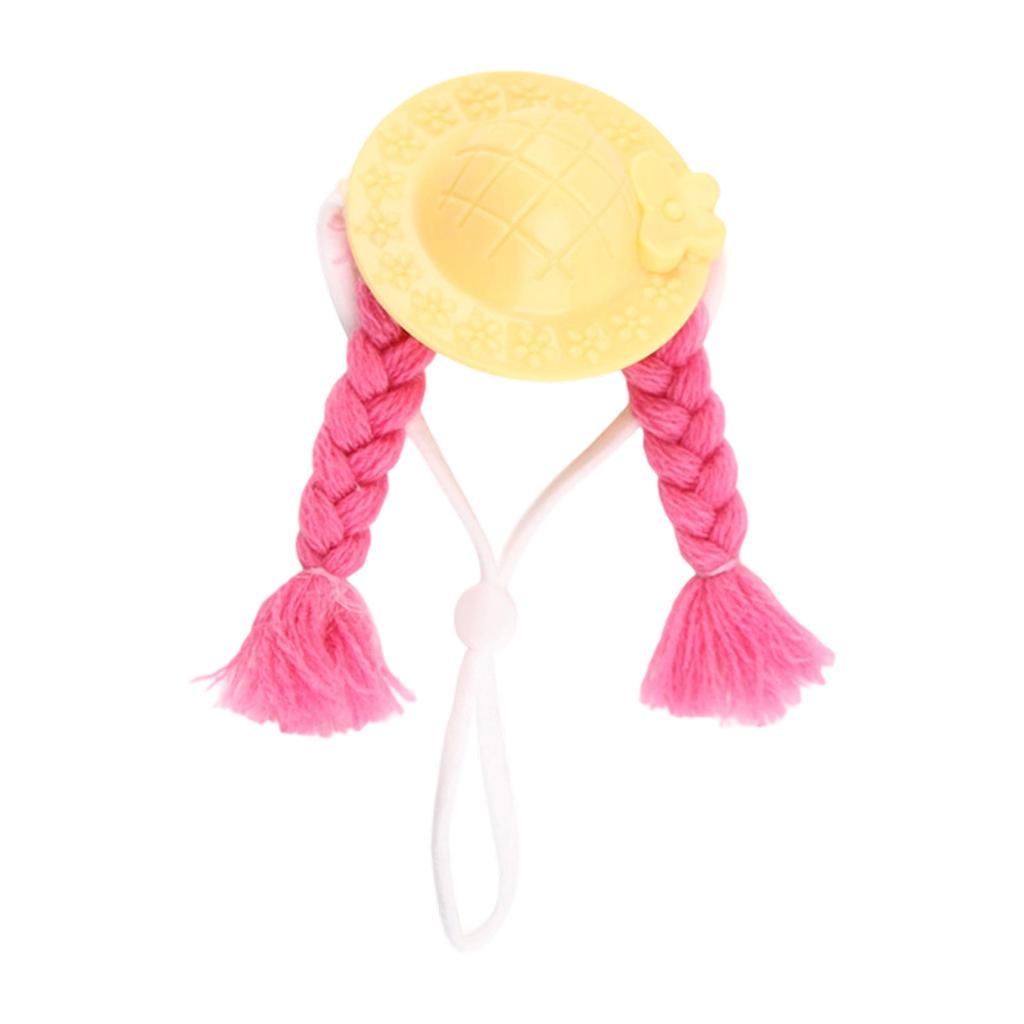 Soft Pet Miniature Hat with Long Braids For Guinea Pigs Hamsters Photo Props Costume Accessories For Cockatiels Parrots