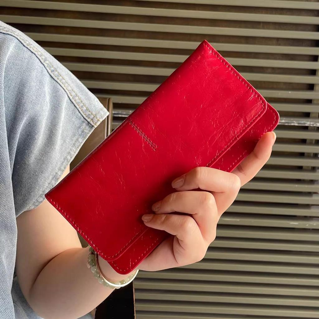 Women's Genuine Leather Long Wallet 2025 - Card Holder, Trendy, High-End, Practical Design