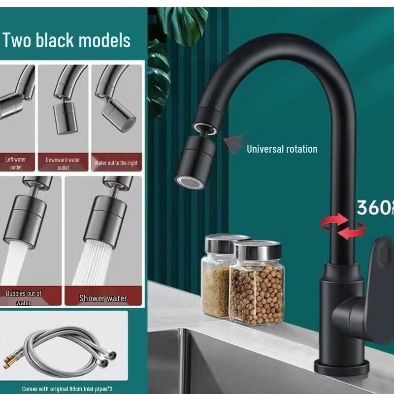 

TLXT Black Dual Outlet Hot and Cold Basin Faucet