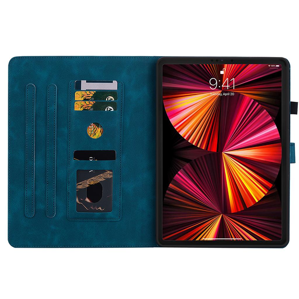 Pro Apple iPad Pro 12.9 (2021) (Také známý jako iPad Pro (12,9-palcový, 5. generace)).Pouzdro na tablet z PU kůže s nádherným květinovým embosovaným designem