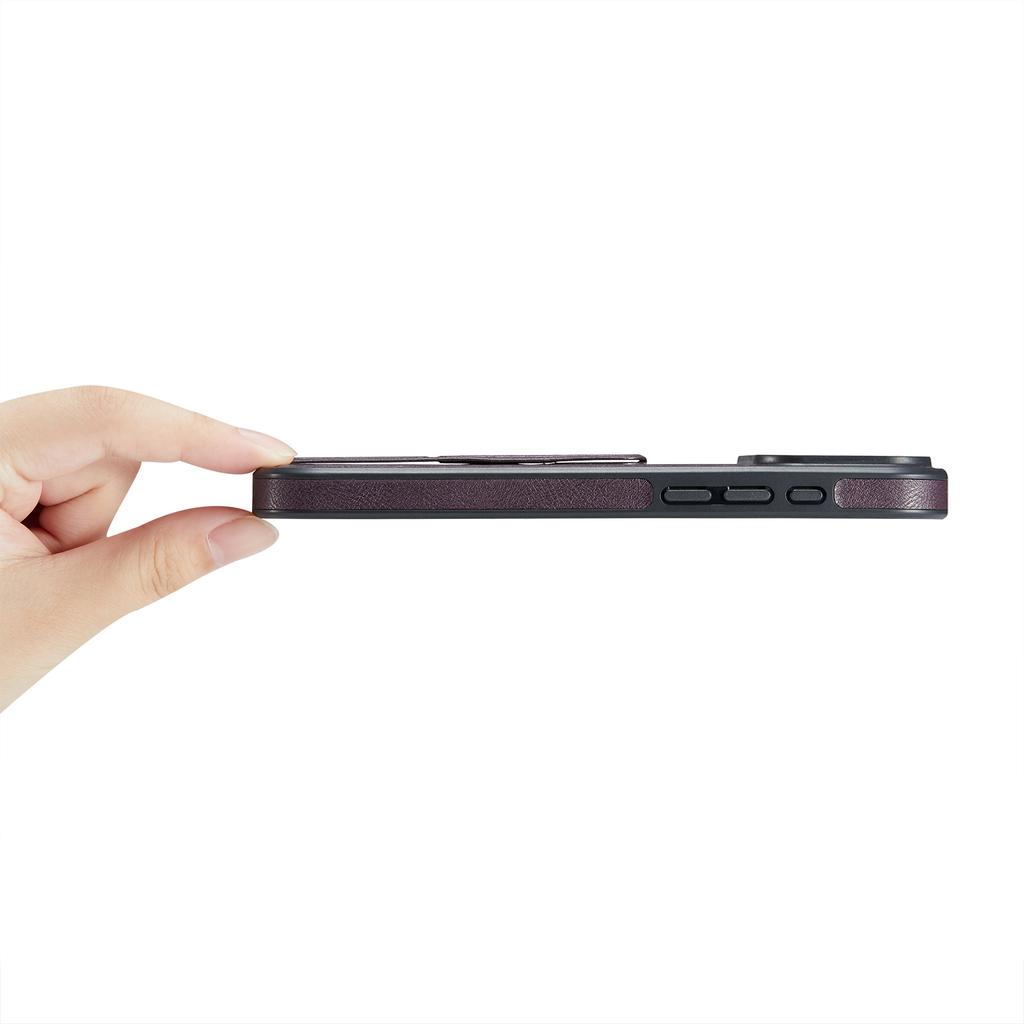 Magnetic Wristband Stand Leather Case for IPhone 17 Pro Max 17E Air 16e 16 Pro 15 14 Plus 13 12 Finger Clip Holder Phone Cover
