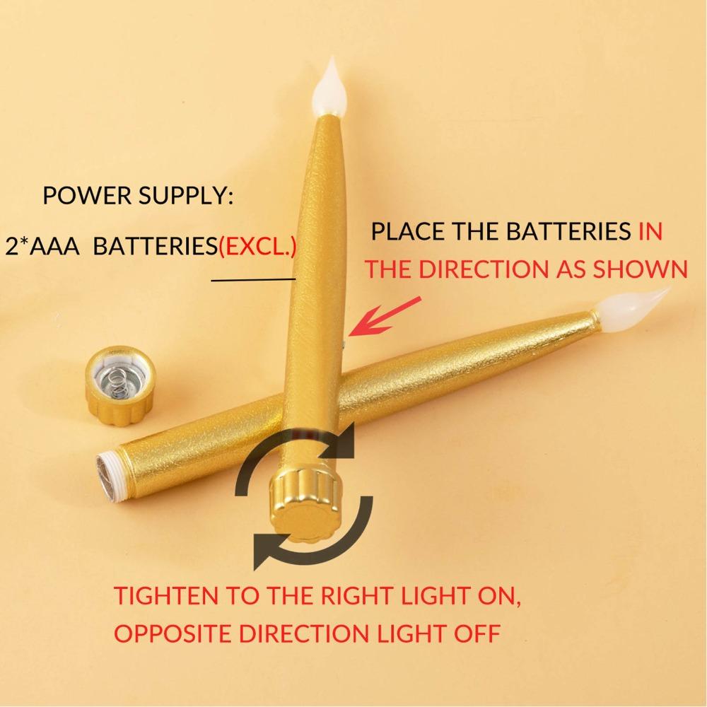4Pcs Taper LED Candle Lamp Long Electronic Candle Lamp Classic Electronic Candle Light  Home Decor