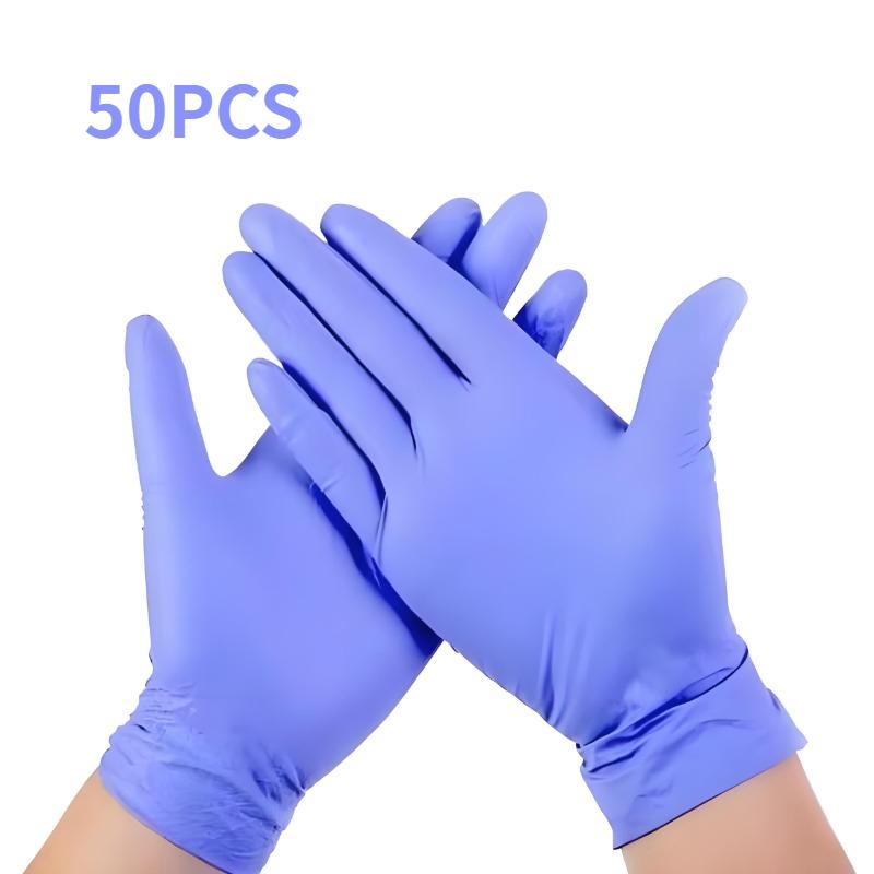 

50/100 шт. фиолетовые одноразовые нитриловые перчатки для уборки кухни, татуировок, окрашивания волос, маникюра, водонепроницаемые бытовые чистящие средства S