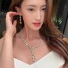 Gra High Jewelry Necklace Set Sexy Y-Shaped Yellow And White Diamond Mixed Chain Light Luxury Color Treasure Stud Earrings Pendant Women
