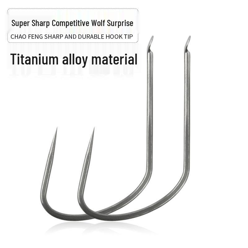 Ultra Sharp Fishing Hooks for Competition - Black Pit Stealing Donkey, Wolf Fang Tooth Sleeve, Crucian Carp, Mixed Culture Improved Design Competition Wolf Fang (Light Gray) 7#