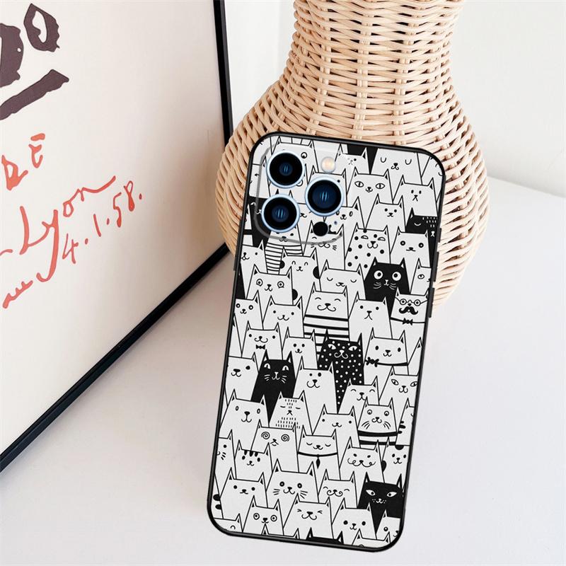 Funny Cat Collage Phone Case For iPhone 17 Pro Max 14 13 12 11 15 16 Pro Max Mini 15 16 Plus 16e Back Cover