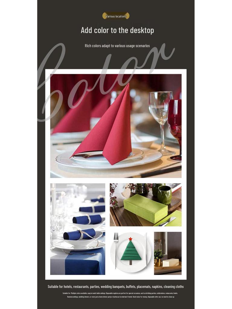 Striped Knife & Fork Disposable Napkin Placemat for Hotels & Restaurants