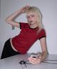 Lense Star Patch Slim Fit Ringer Tee Red