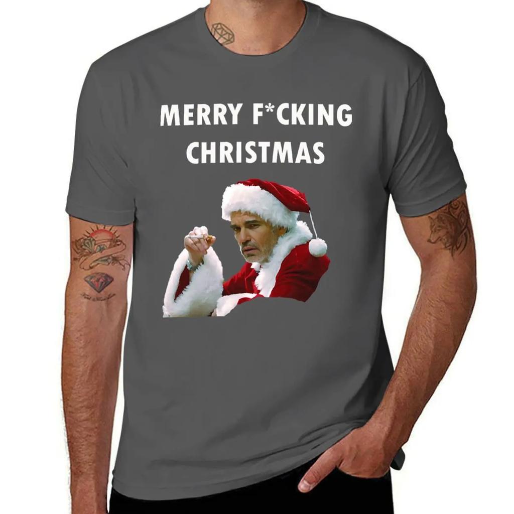 Bad movie Santa - Merry F cking Christmas Essential T-Shirt sublime tops street wear Blouse shirts graphic tee men