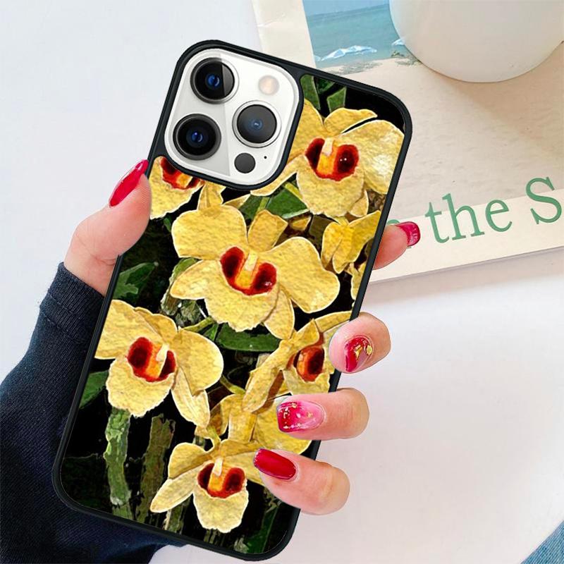 Orchid Flowers Colorful Phone Case For iPhone 17 Air 16 pro max 15 14 plus 12 13 Soft Bumper Shell Cover coque