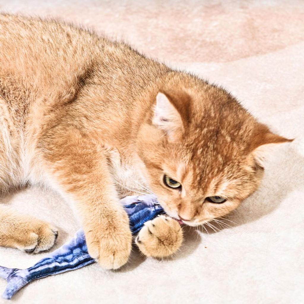 New Portable Electric Moving Cats Fish Toy Interactively Flopping Auto-Moving Fish Toy USB Charging for Puppies