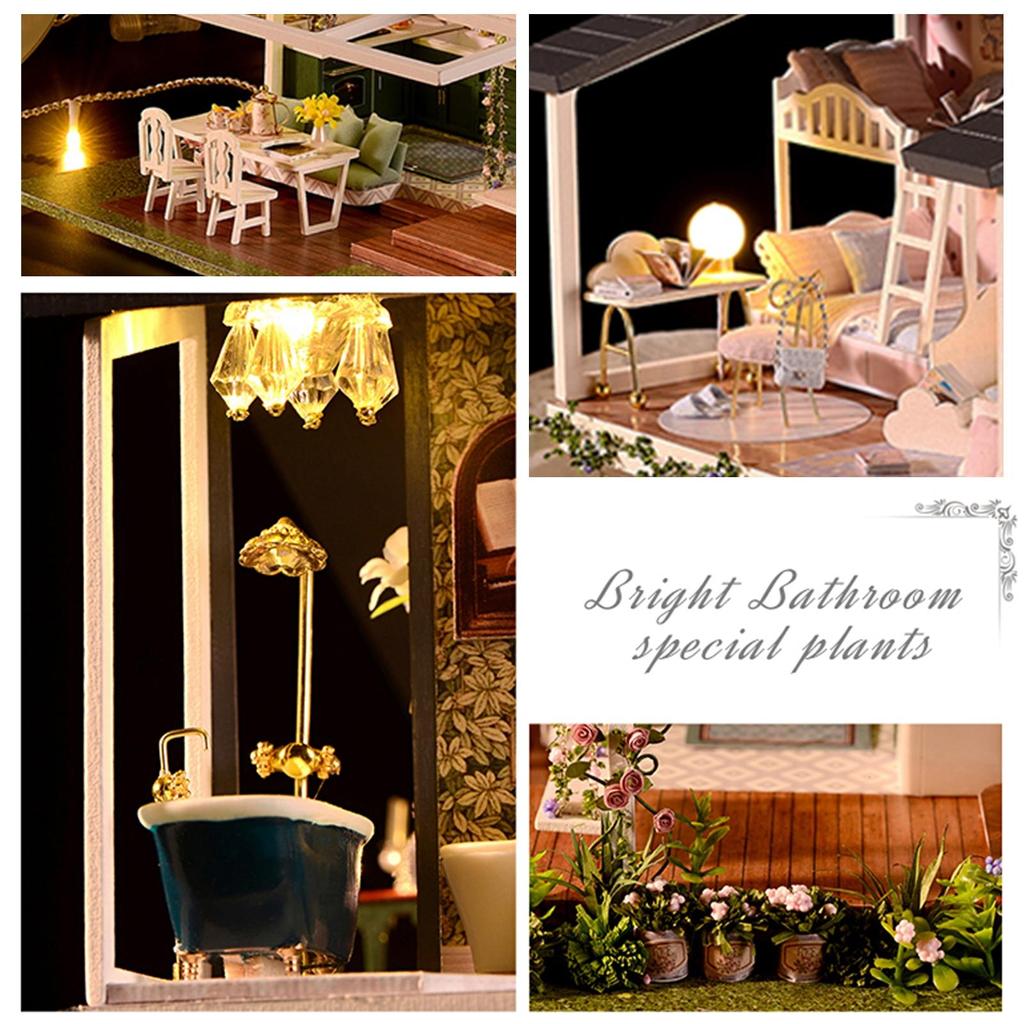 Kit Casa In Miniatura Fai Da Te In Legno Con Carillon – Diorama Per Adulti E Ragazzi - 2