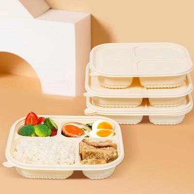 Biologisch abbaubare 4-Fächer-Lunchboxen aus Maisstärke