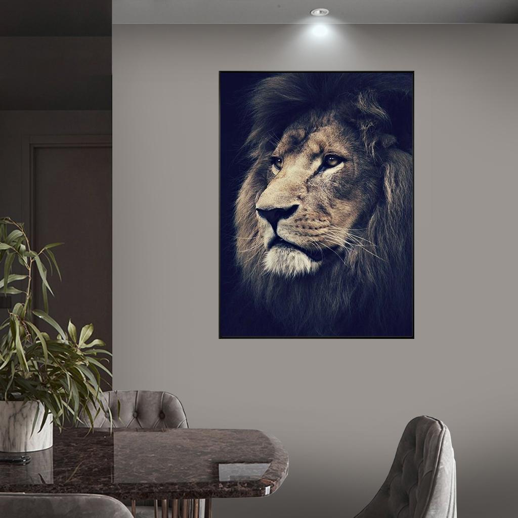 Modern Realistic Animal Art Lion Portrait Poster and Print Canvas Painting Nordic Style Wall Art Picture for Home Indoor Decor