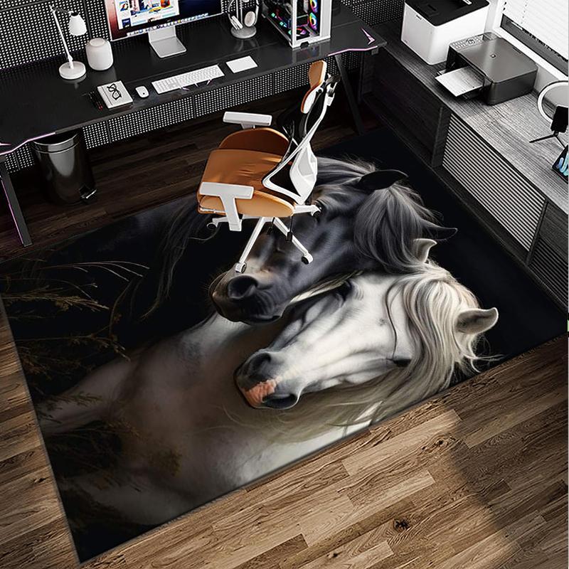 Blue Horse Dreams Office Rug Chair Mat, Entryway Carpet, Suitable for Front Door, Bedroom, Living Room, Desk, Holiday Gift