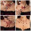 Multilayer Halloween Clavicle Choker Red Gothic Jewelry Fashion Blood Drop Necklace  Party