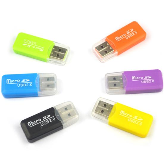 Portable USB 2.0 TF T-Flash Memory Card Reader Adapter for PC Laptop Computer