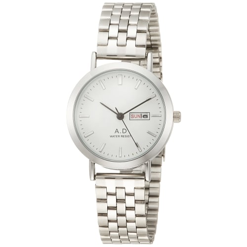 

Arias Amalfidia Analog Watch, Waterproof, Day and Date Display, Metal Band, White Dial, WW19040A-122, Women s, Silver