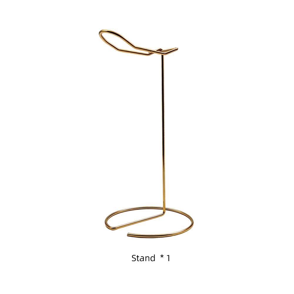 Gold Metal Headphone Stand Stable Desktop Space Saving Headset Holder Hanger for Gaming Setup Jewelry & Sunglasses Display