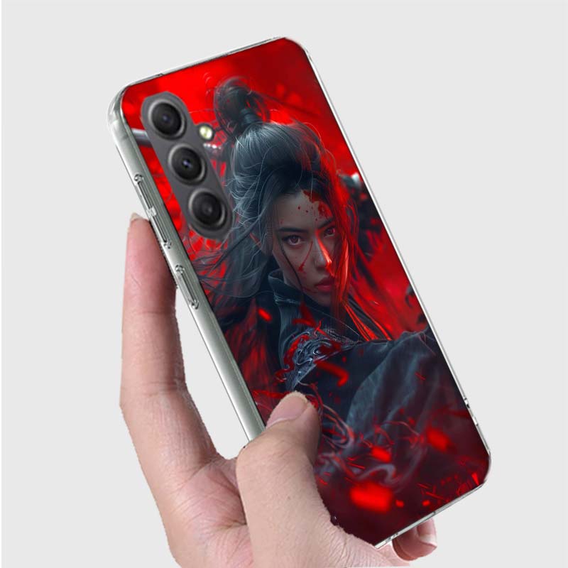 

Red Anime Back Knife Girl Phone Case for Samsung A16 A26 A36 A56 A17 A37 A57 A07 A06 A02S A03 A04S A05S Galaxy Note 20 10 A50S A Samsung A06