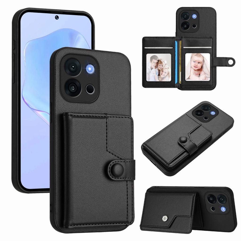 For OnePlus 13T 5G Case RFID Blocking Card Holder Kickstand TPU + PU Leather Phone Back Cover