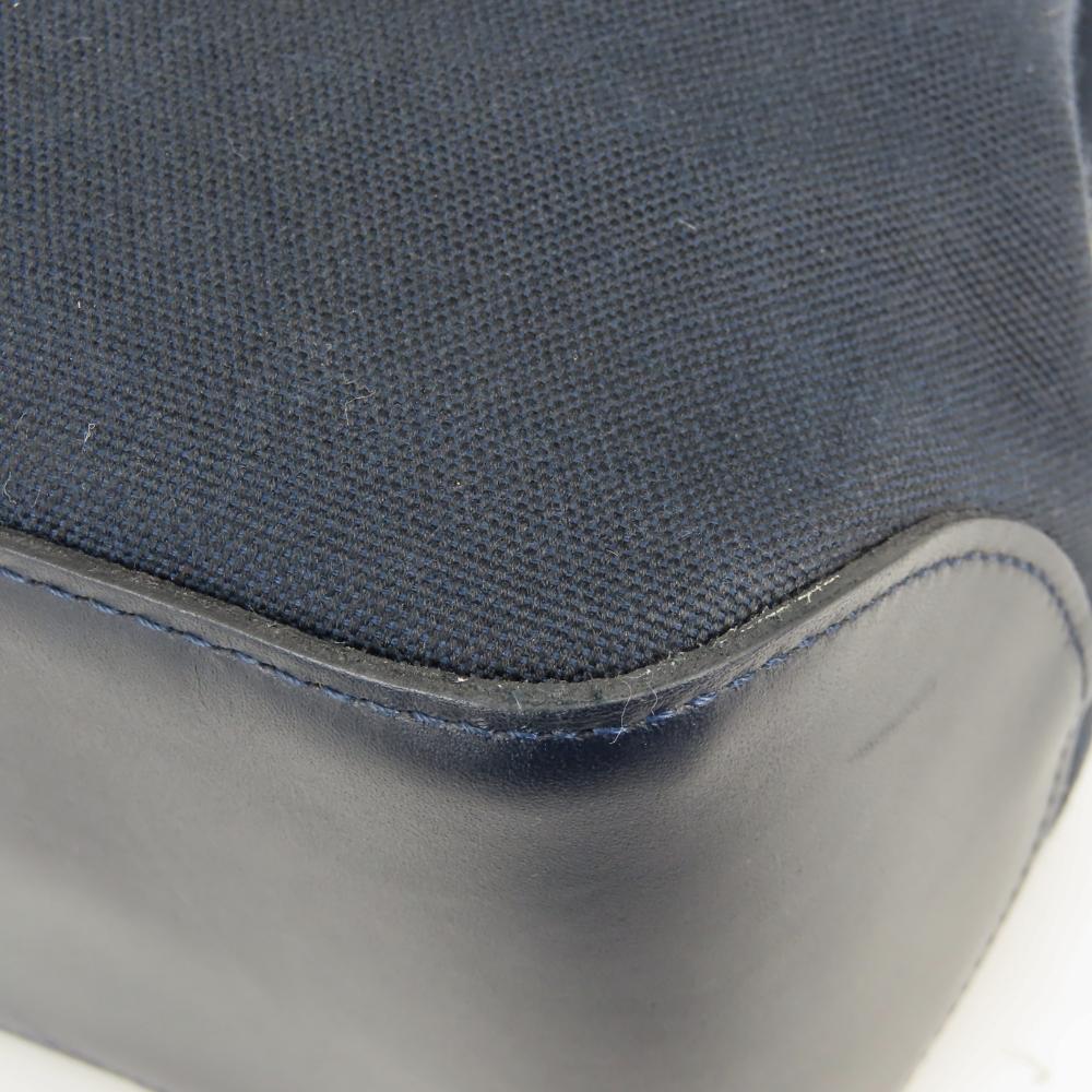 Used Longchamp Handbag Rozo canvas/leather Navy