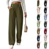 Women's High Waisted Color Flowy Floor-Length Casual Pants for Everyday Wear