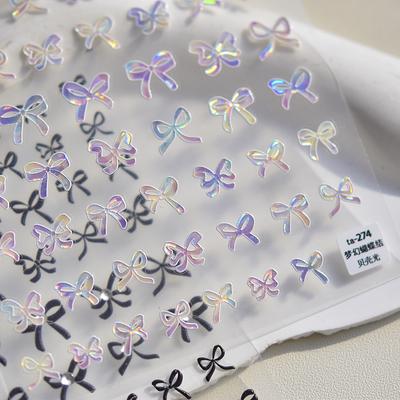Embossed Bow Nail Sticker DIY Making Creative Decorative Stickers