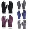 Winter Knitted Gloves Men Warm Full Finger Touchscreen Anti-Slip Gloves for Cycling Running Driving Hiking Camping Work Mittens